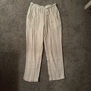 Sigrid Olsen Cream Striped Pants